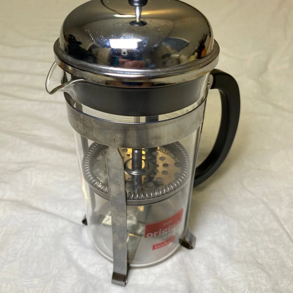 Bodum Original French Press Coffee Maker 8 Cup 34 oz Chrome Glass Stainless